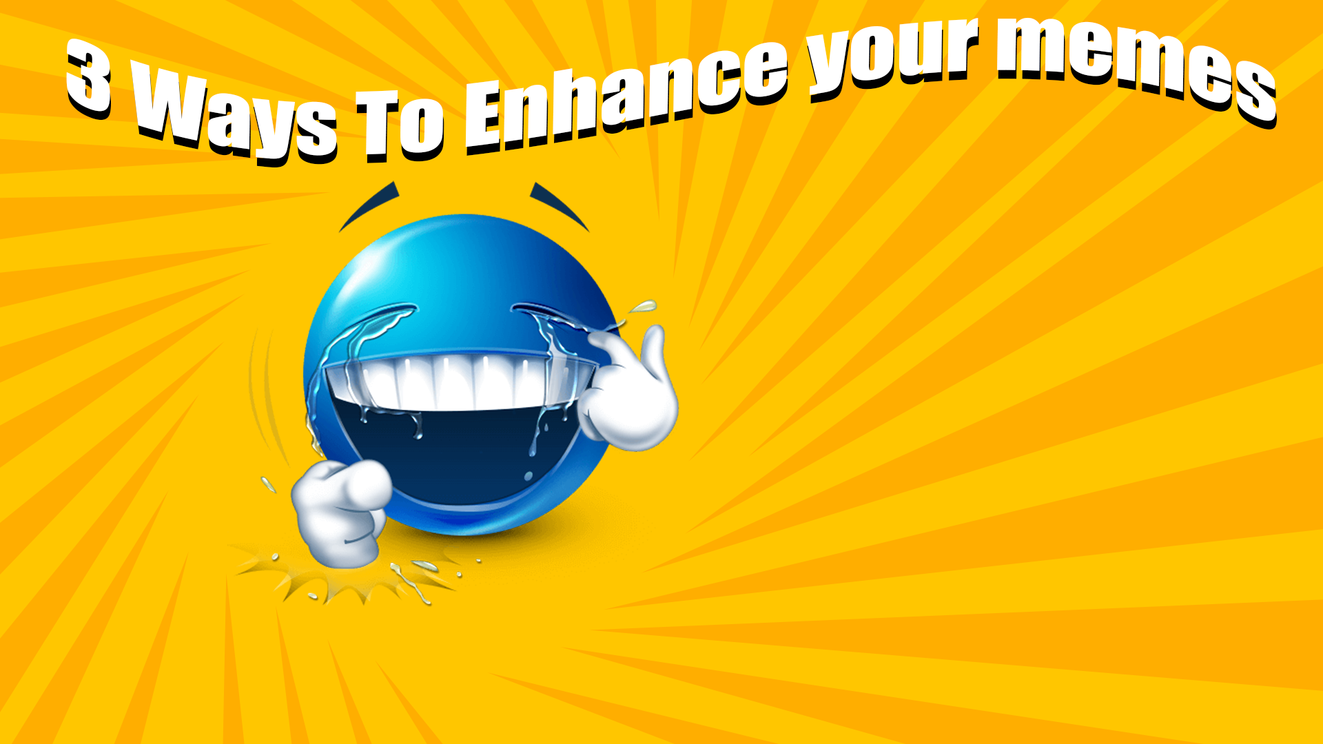 Large Orange Background with Blue Laughing Emoji